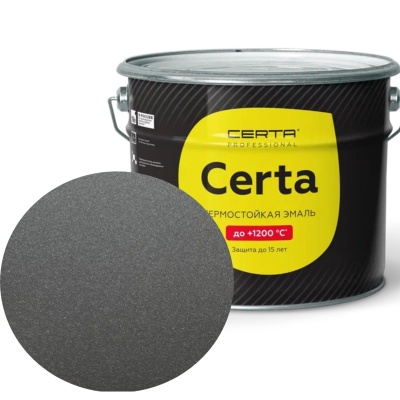 CERTA Professional эмаль антикоррозионная термостойкая до 800°С серый титан металлик 25 кг CERTA Professional эмаль антикоррозионная термостойкая до 800°С серый титан металлик 25 кг